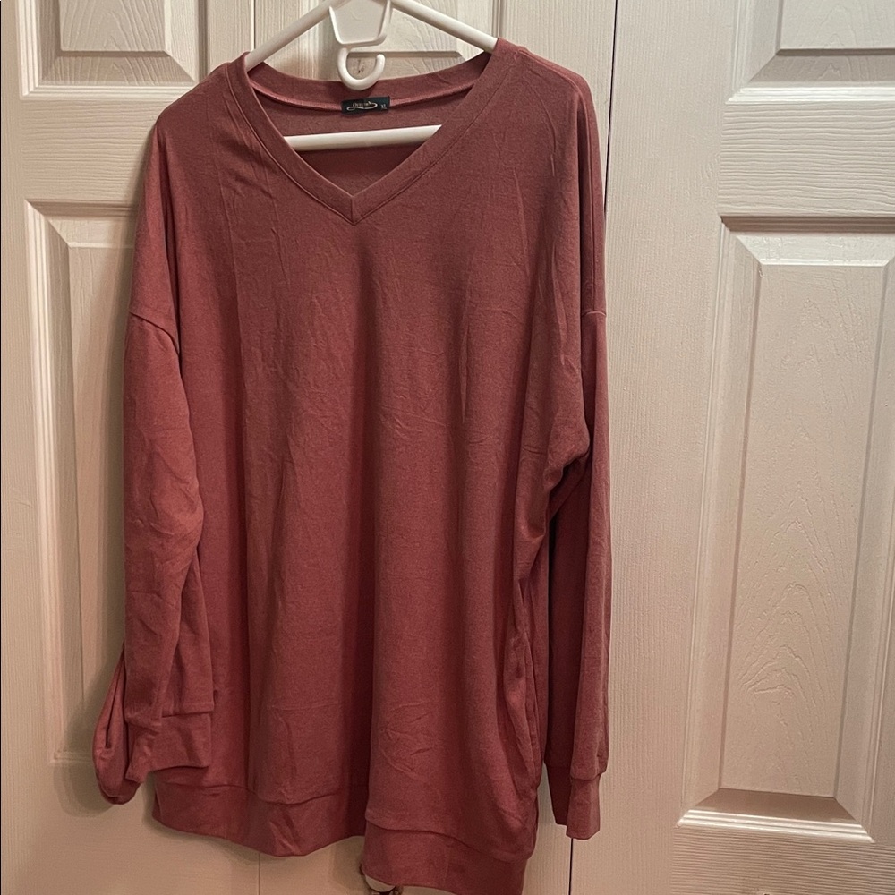Women's V-Neck Sweater in Rose by [Brand]very soft